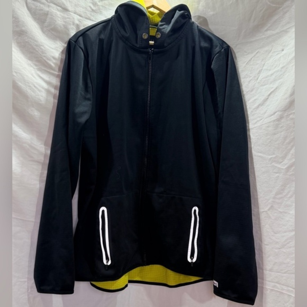 Aeropostale Black Performance Jacket with Yellow Accent